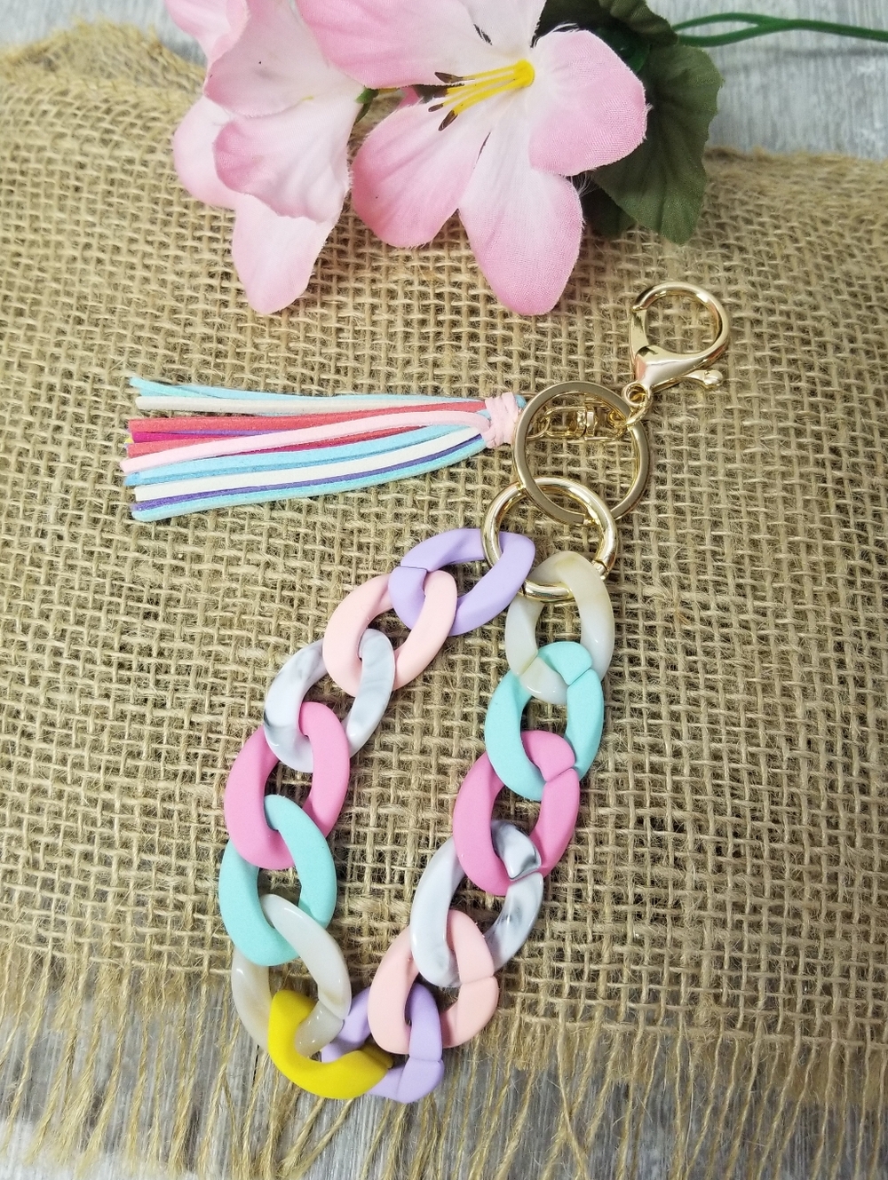 Colorful Acrylic Link Chain Keychain